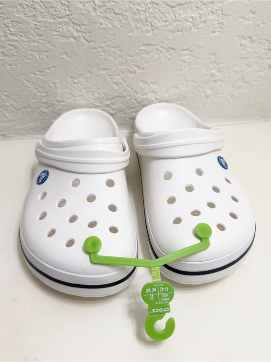 CROCS Classic Clog in White with Black Trim Mens 8 Women’s 10 main image 4